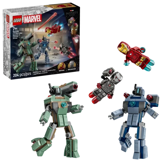 LEGO 76320 Marvel Super Heroes Iron Man en War Machine vs. Hammer Drones
