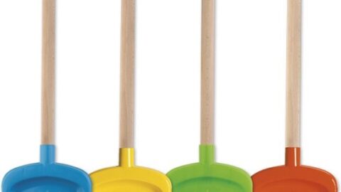 Plastic Schep met Houten Steel