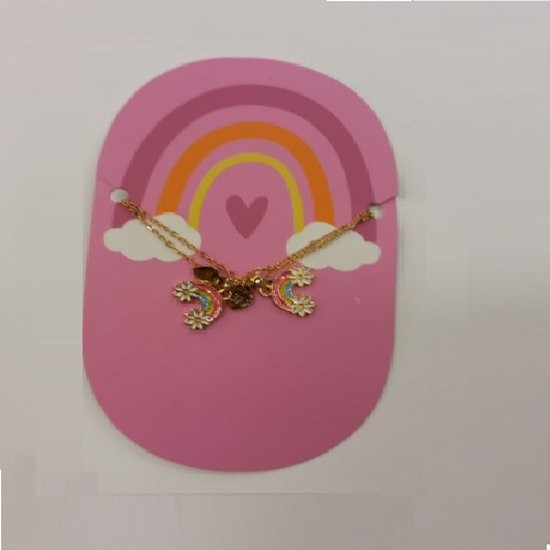 BFF Kettingset Regenboog Goudkleur