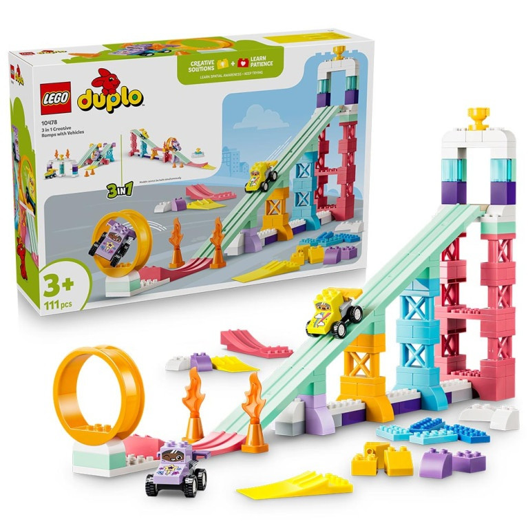 DUPLO 10478 Stad 3 in 1 Creatieve Hellingen met Voertuigen
