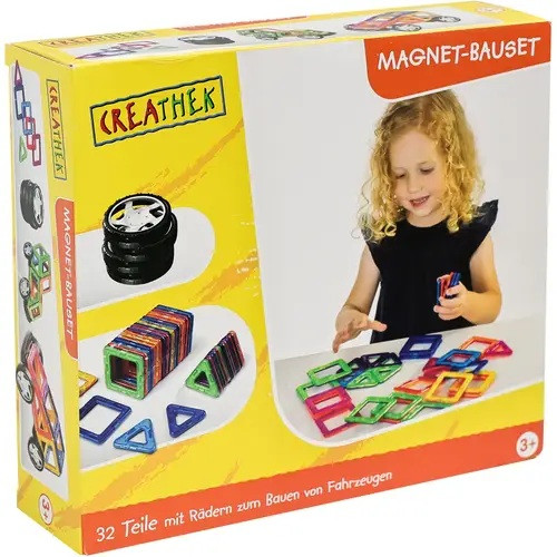 Creathek Magnetische Bouwset met Wielen, 32-delig
